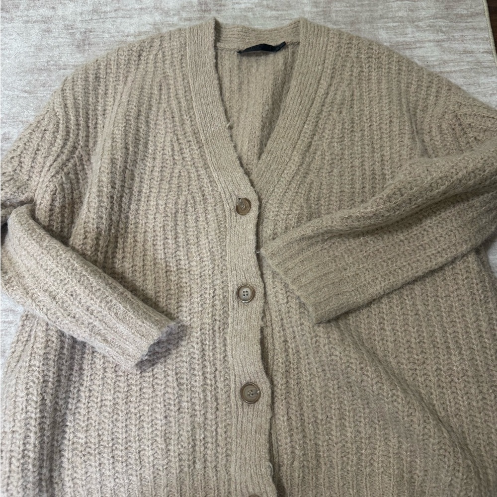 Jenni Kayne Alpaca cocoon cardigan size xs taupe - Picture 2 of 4